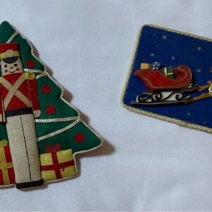 Festive Nutcracker and Sleigh Holiday Magnet Set